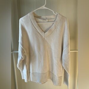 Glassons Off-White V-Neck Sweater 100% cotton oversized